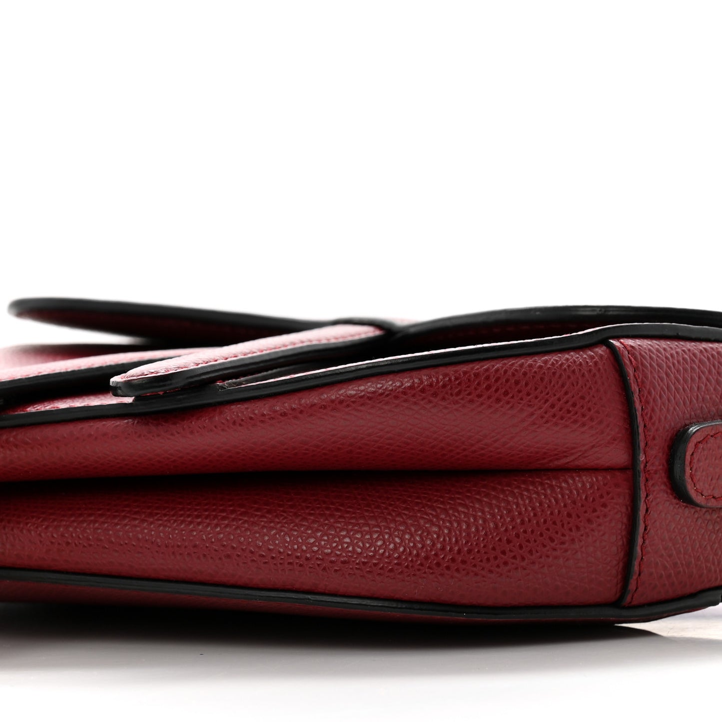 Grained Calfskin Mini Saddle Bag Red