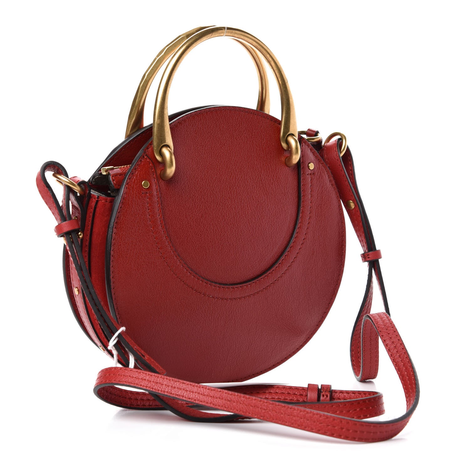 Chloe Shiny Goatskin Smooth Calfskin Suede Small Pixie Bag Dahlia Red 3 of 10