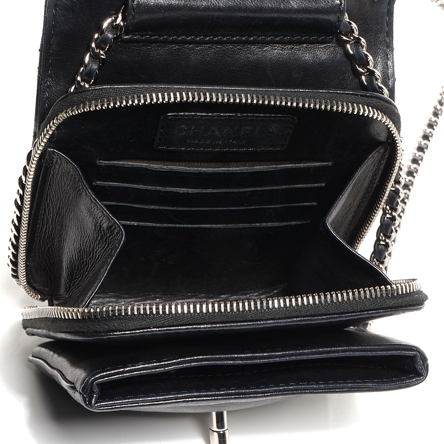 Chanel Lambskin Quilted Mini Crossbody Flap Black 6 of 9