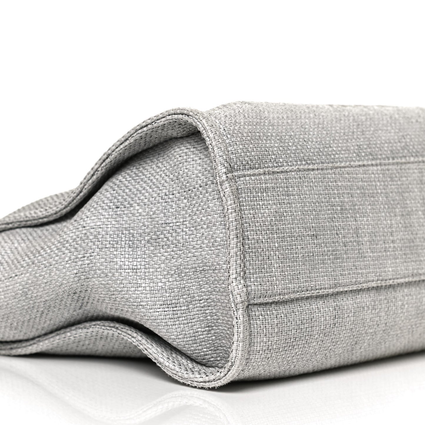 Woven Straw Raffia Small Deauville Tote Grey