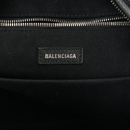 Balenciaga Smooth Calfskin Logo Small Everyday Backpack Black White 6 of 10