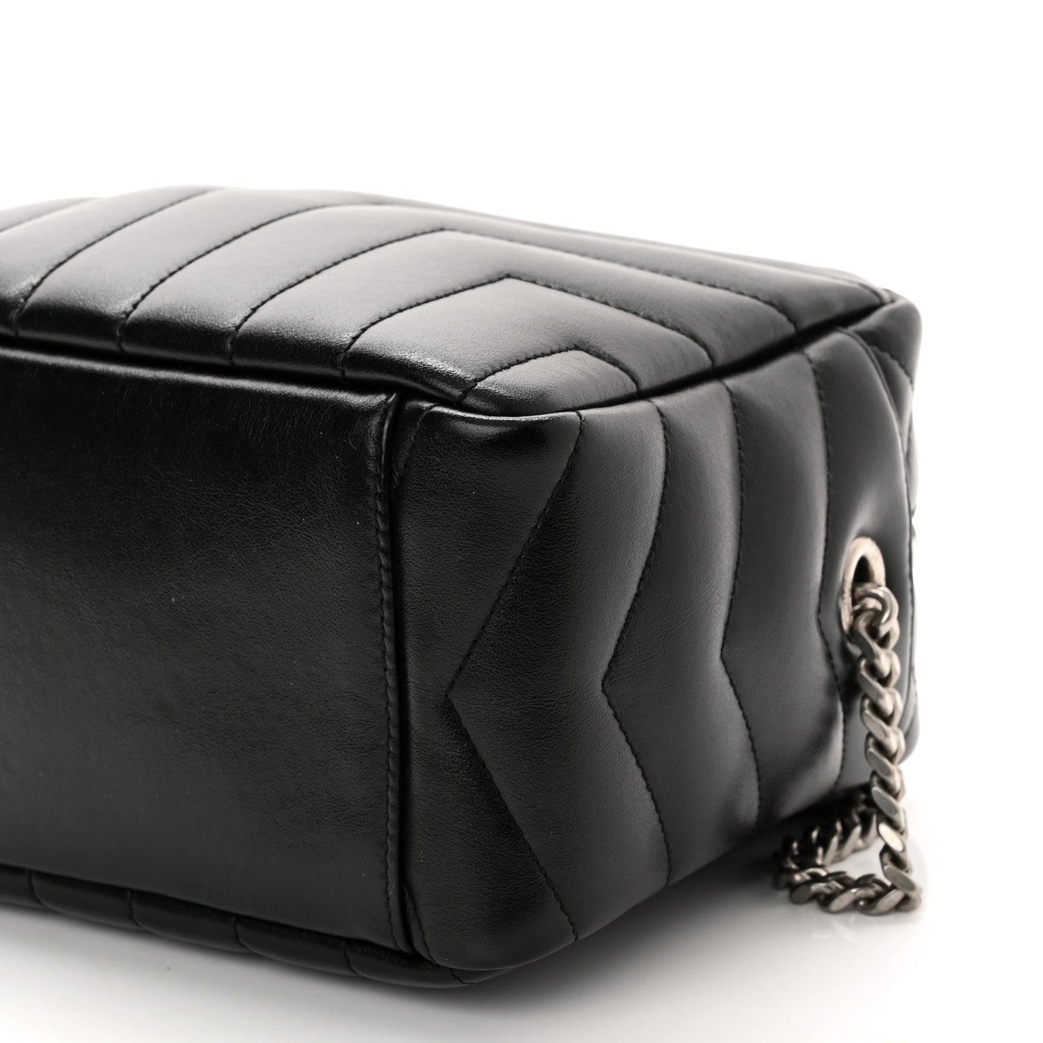 Saint Laurent Calfskin Y Quilted Monogram Small Loulou Bowling Bag Black 10 of 11