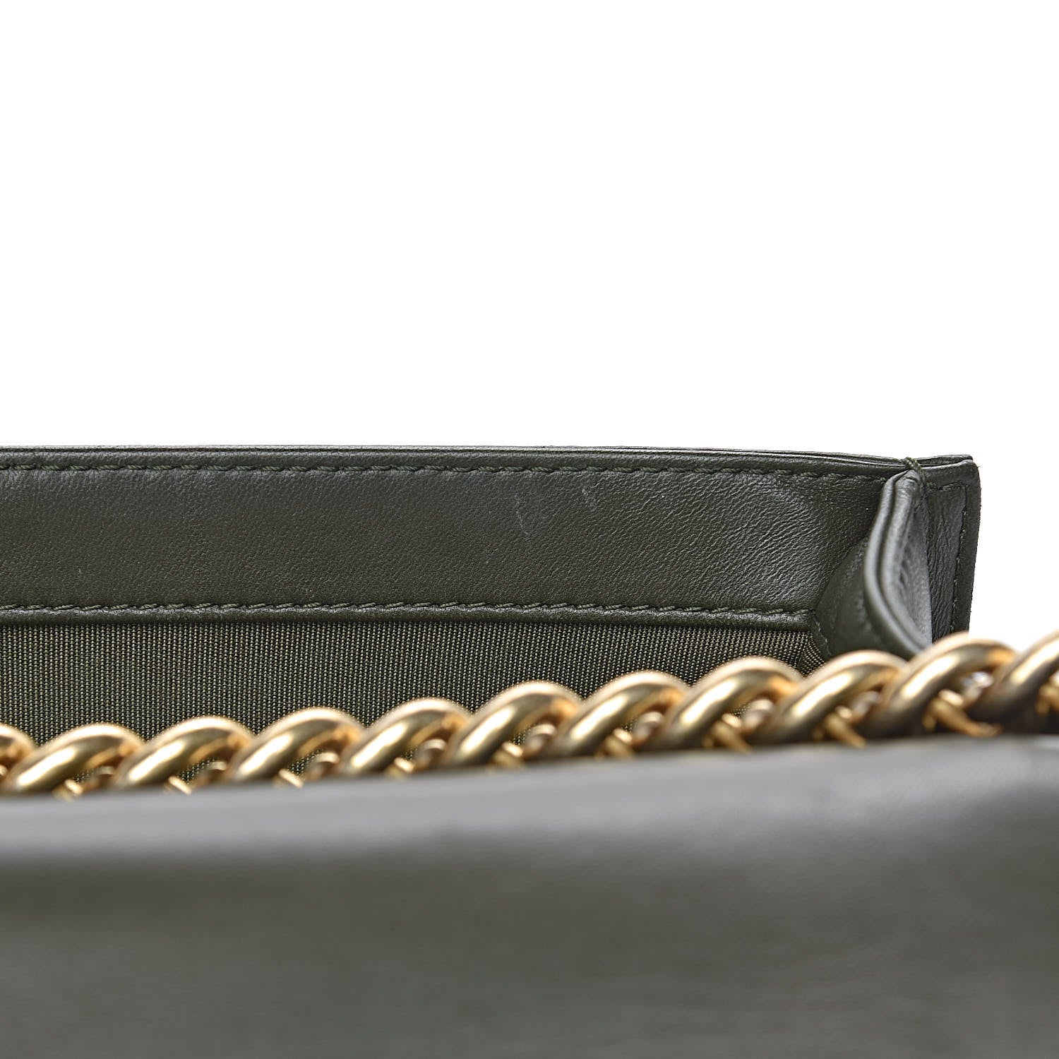 Chanel Fabric Chevron Braided Medium Boy Flap Black Dark Green 14 of 28