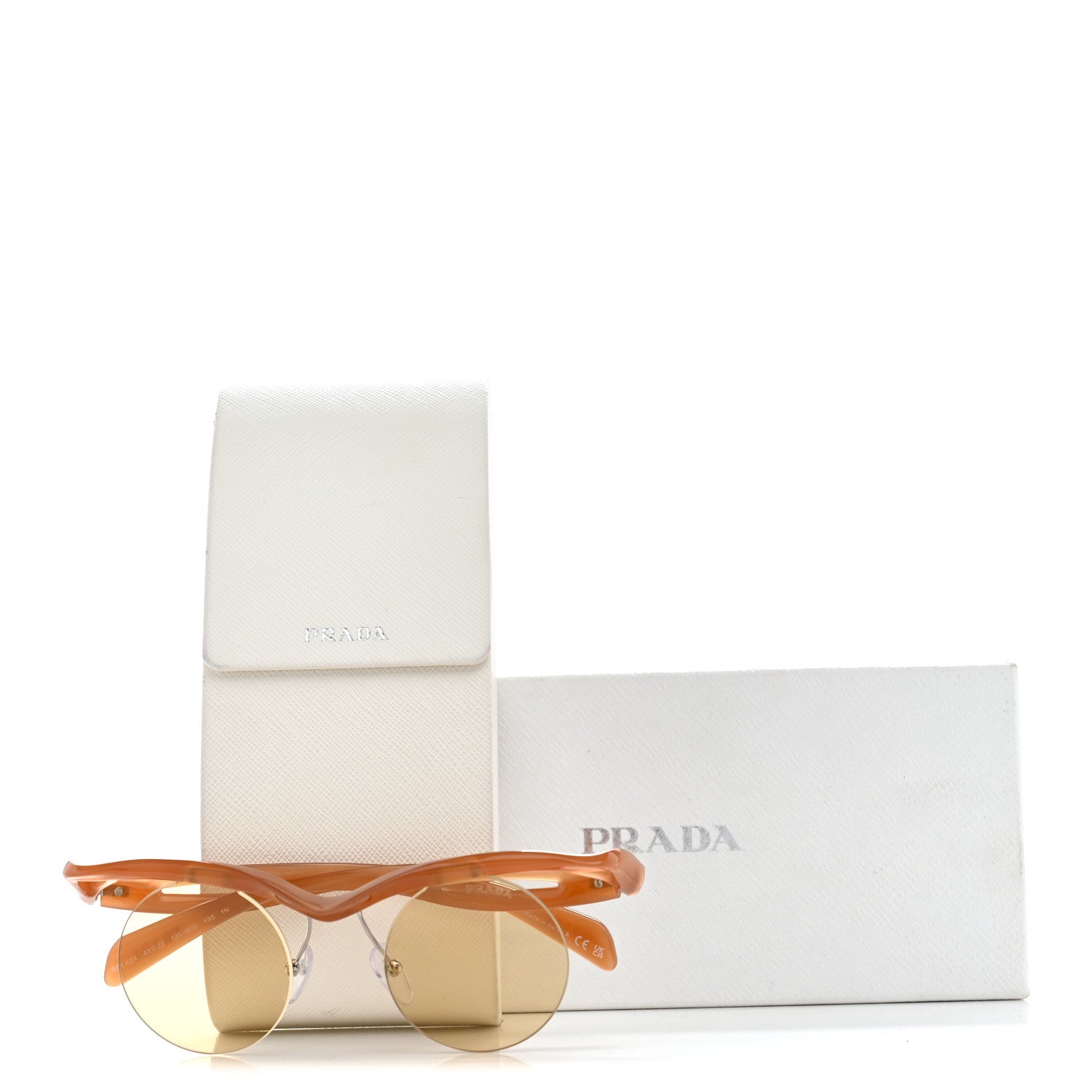 Prada Acetate Rimless Sunglasses SPR A24 Brown 8 of 8