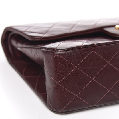 Chanel Lambskin Quilted Medium Double Flap Burgundy 9 of 18