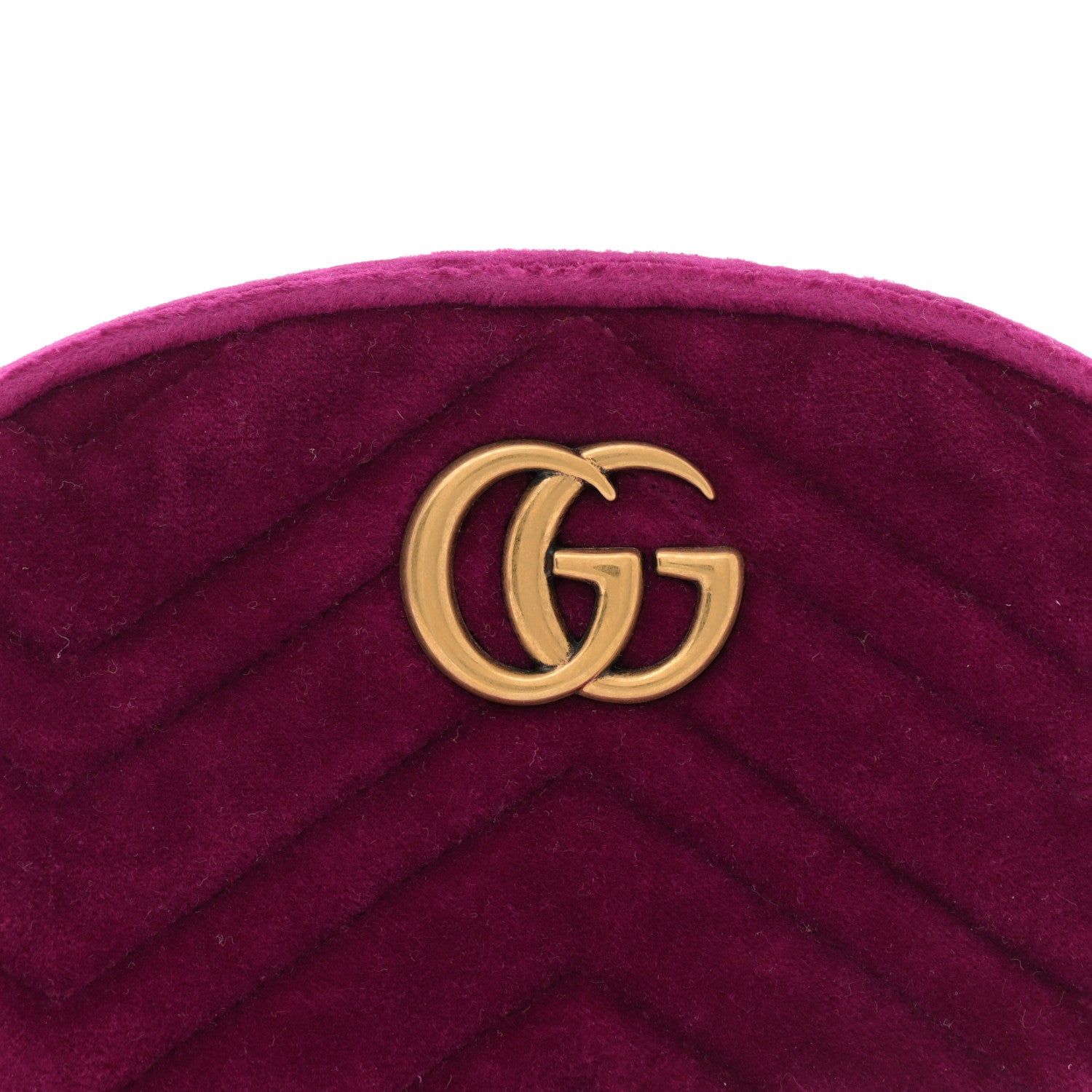 Gucci Velvet Matelasse GG Marmont Belt Bag 85 34 Fuchsia Violet Cyclamen 8 of 12