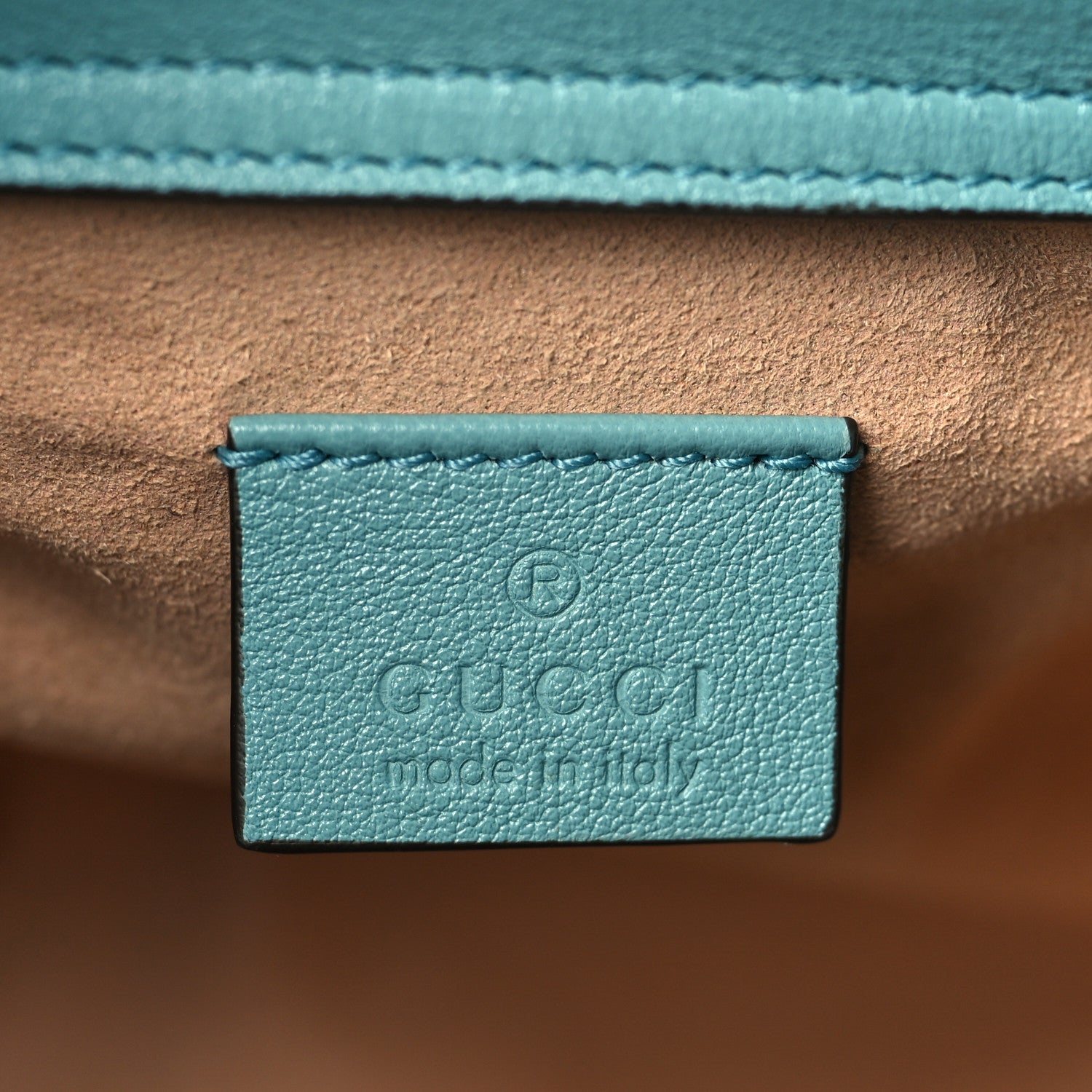 Gucci Wonka Grain Calfskin Mini Diana Tote Bag Dusty Azure Orange Fluo 6 of 9