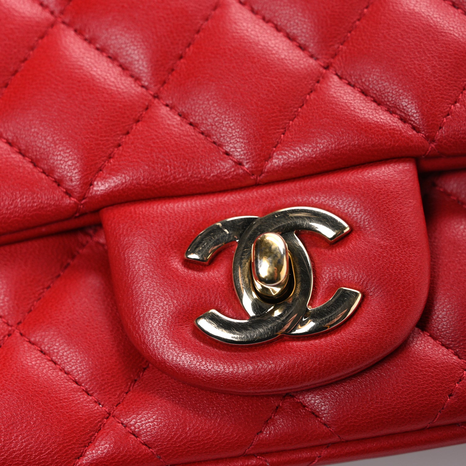 Chanel Lambskin Quilted Mini Square Flap Red 11 of 11