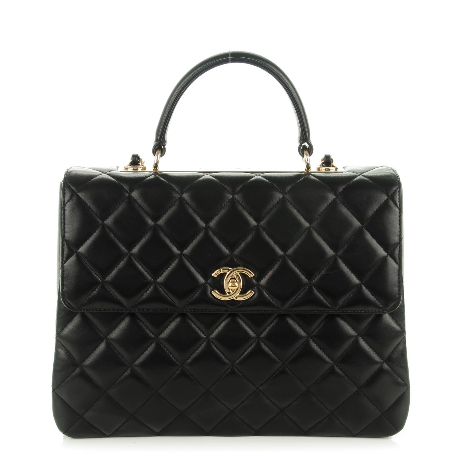 Chanel Lambskin Quilted Large Trendy CC Dual Handle Flap Bag Black 1 of 8