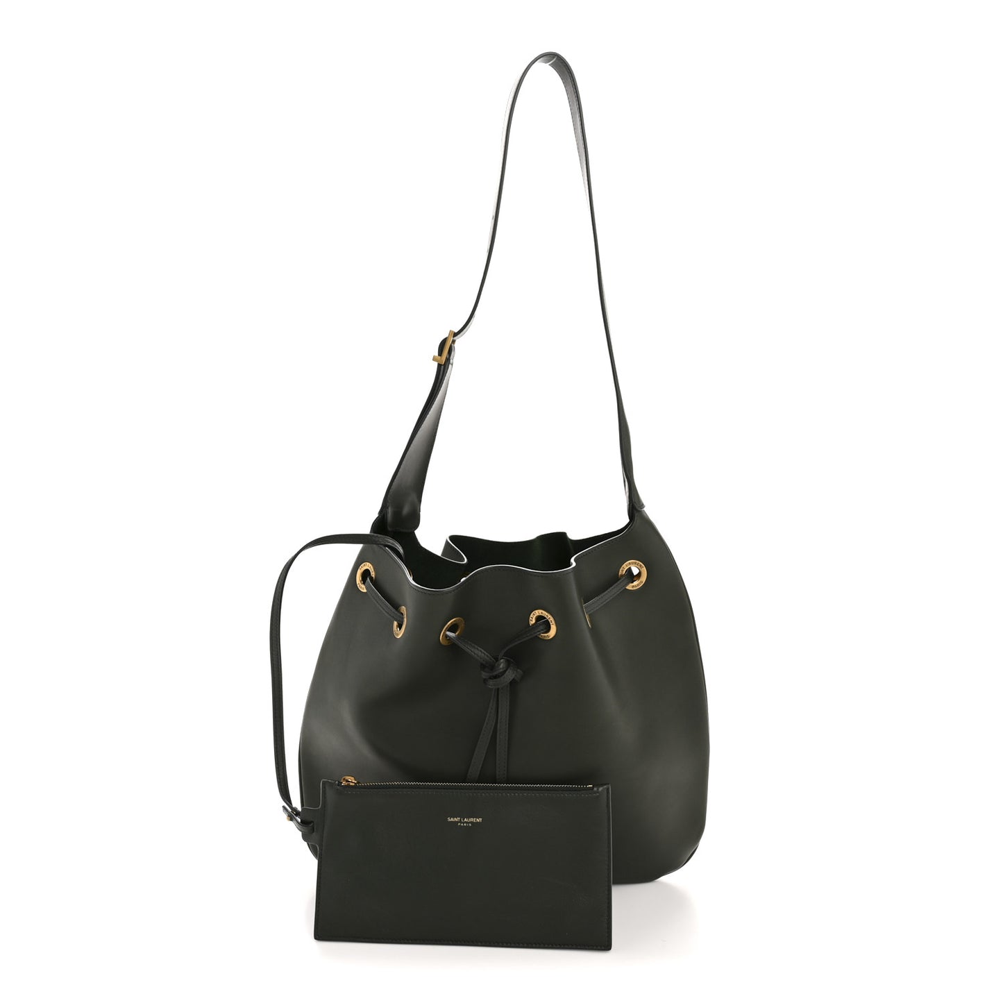 Calfskin Medium Paris VII Flat Hobo New Vert Fonce
