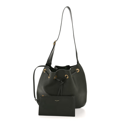Saint Laurent Calfskin Medium Paris VII Flat Hobo New Vert Fonce 3 of 14