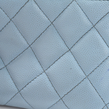Chanel Caviar Quilted Small Cosmetic Case Light Blue 10 of 11
