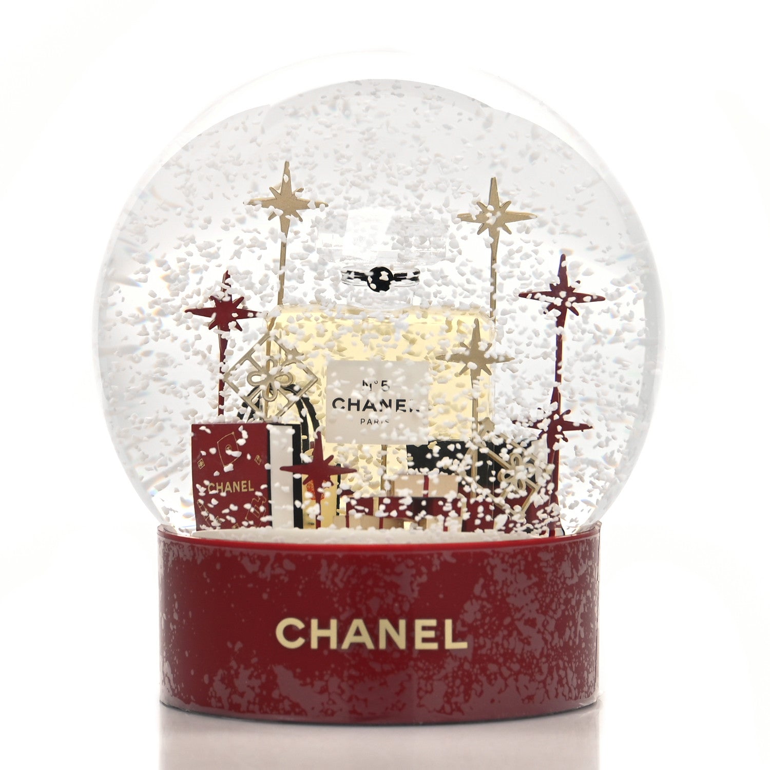 Chanel Glass N°5 Perfume Bottle Snow Globe Red 6 of 8