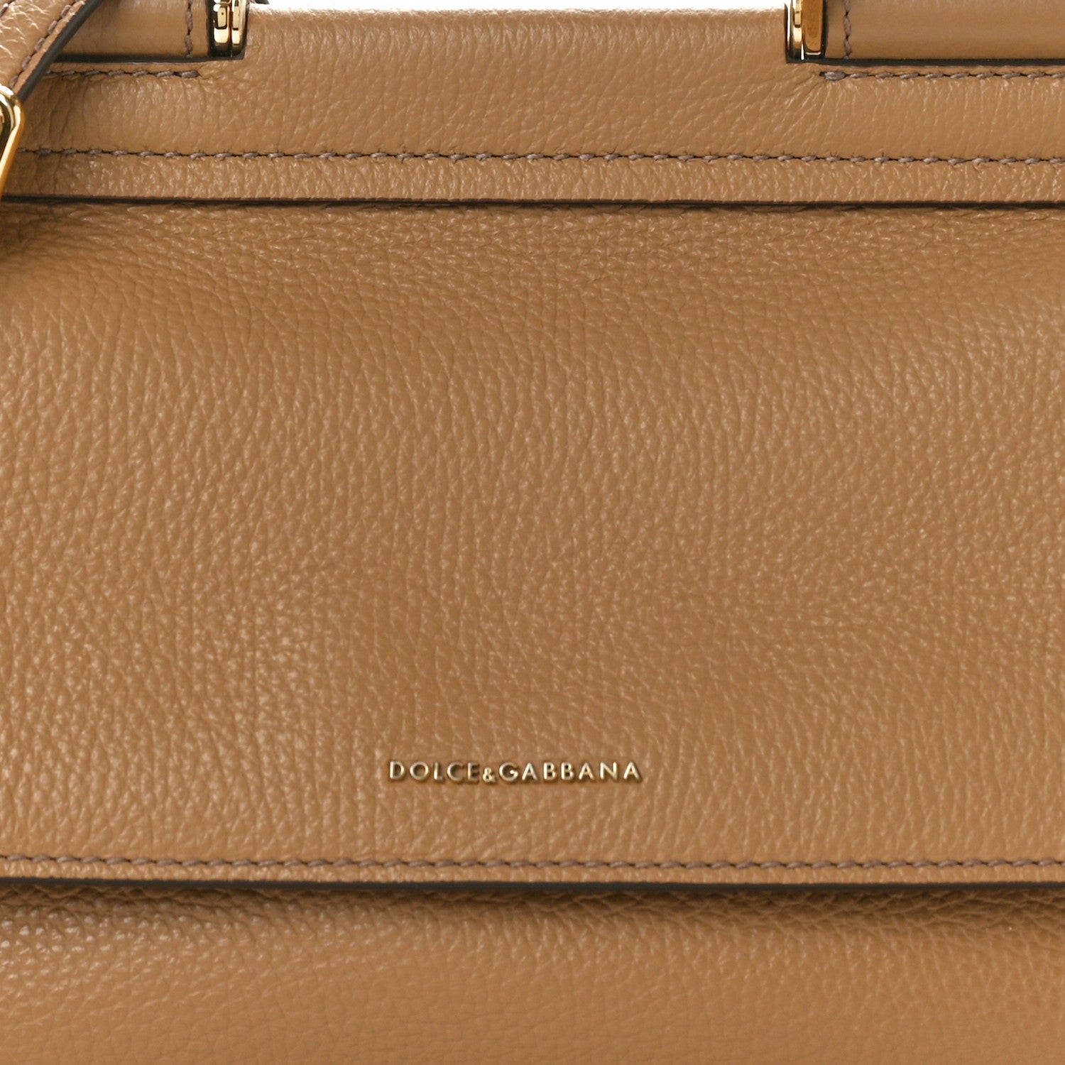 Dolce & Gabbana Calfskin Small Sicily Soft Satchel Brown 7 of 9