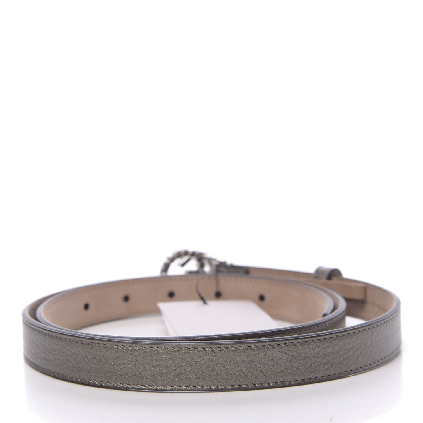 Metallic Calfskin Crystal Interlocking G Belt 95 38 Sasso
