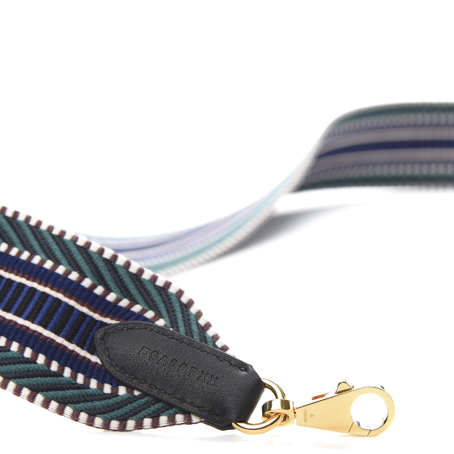 Hermes Toile Swift 50mm Sangle Cavale Shoulder Strap Malachite Bleu Electrique Black 5 of 5