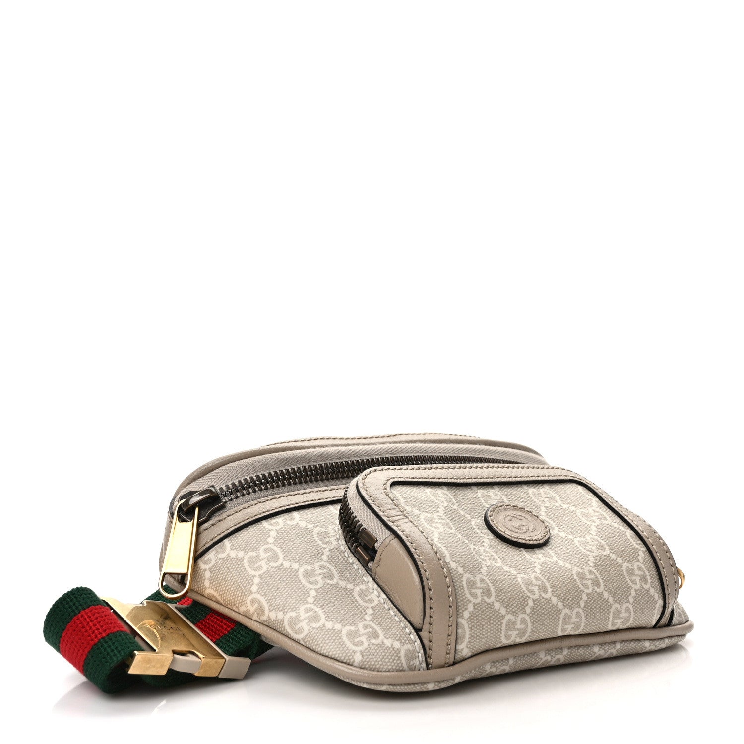 Gucci GG Supreme Monogram Textured Calfskin Web Retro Interlocking G Belt Bag Beige Mystic White Oatmeal 4 of 9