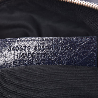 Balenciaga Agneau Classic Hardware Square Tote Bleu Nuit Dark Sea 7 of 9