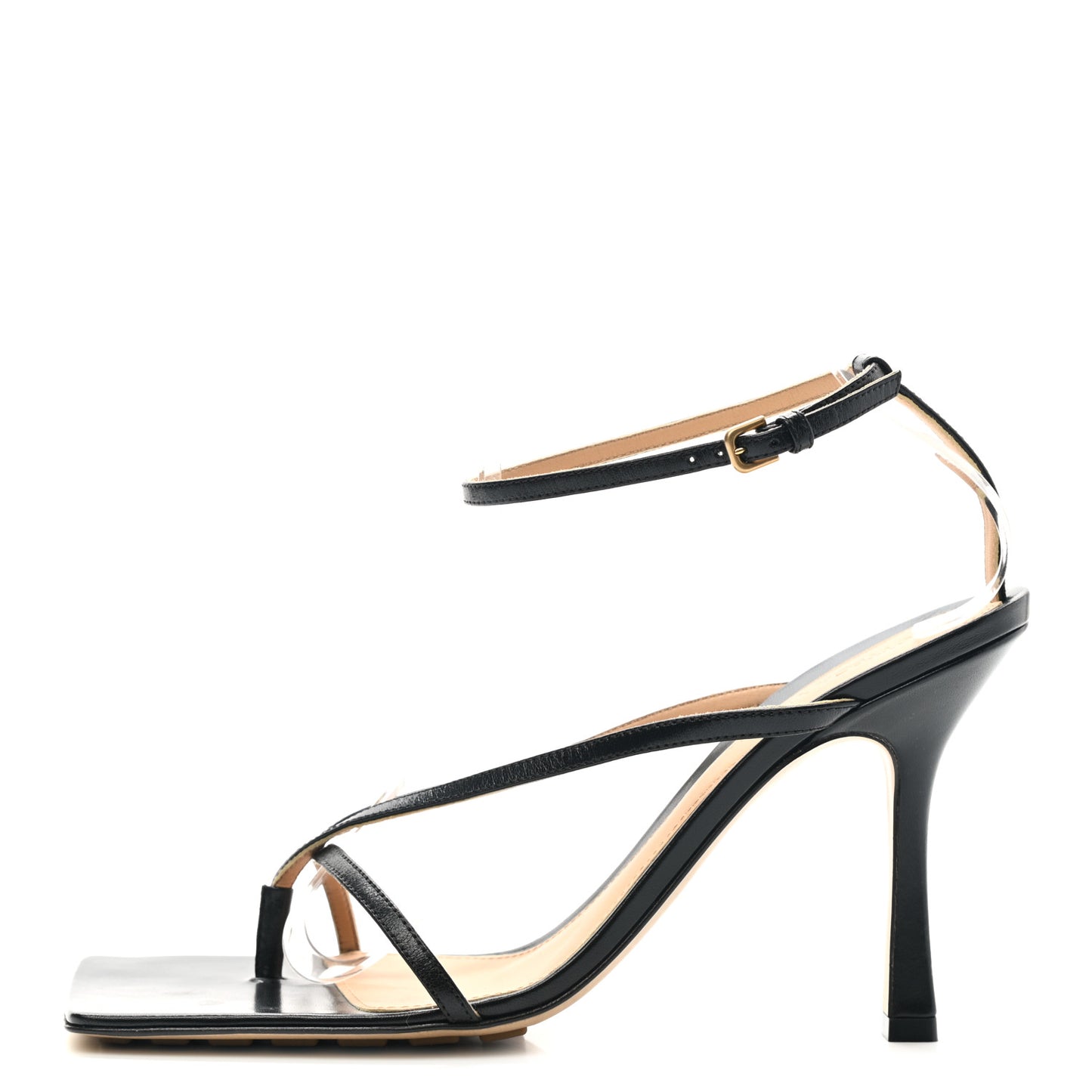 Lambskin Stretch Multi Strap 90mm Sandals 40 Black