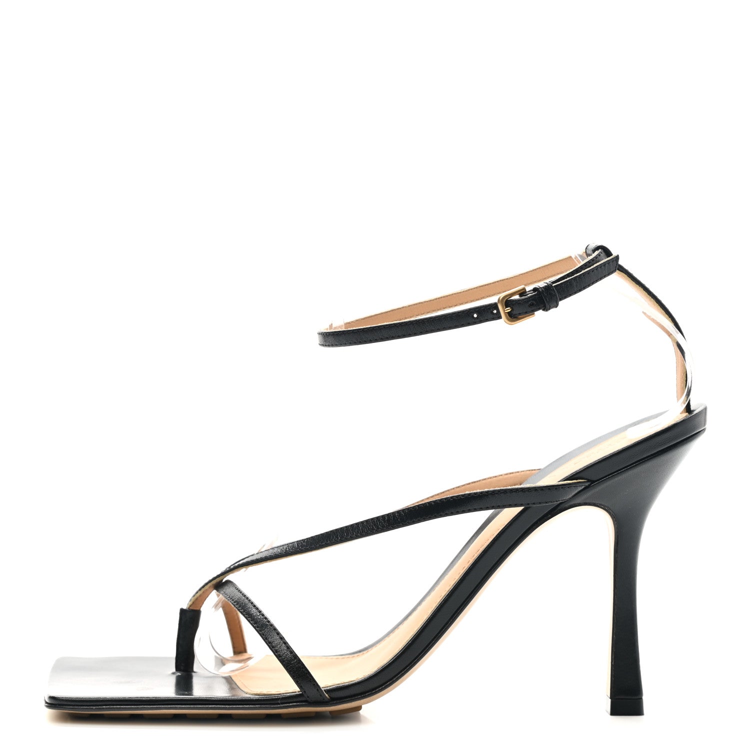 Bottega Veneta Lambskin Stretch Multi Strap 90mm Sandals 40 Black 1 of 8