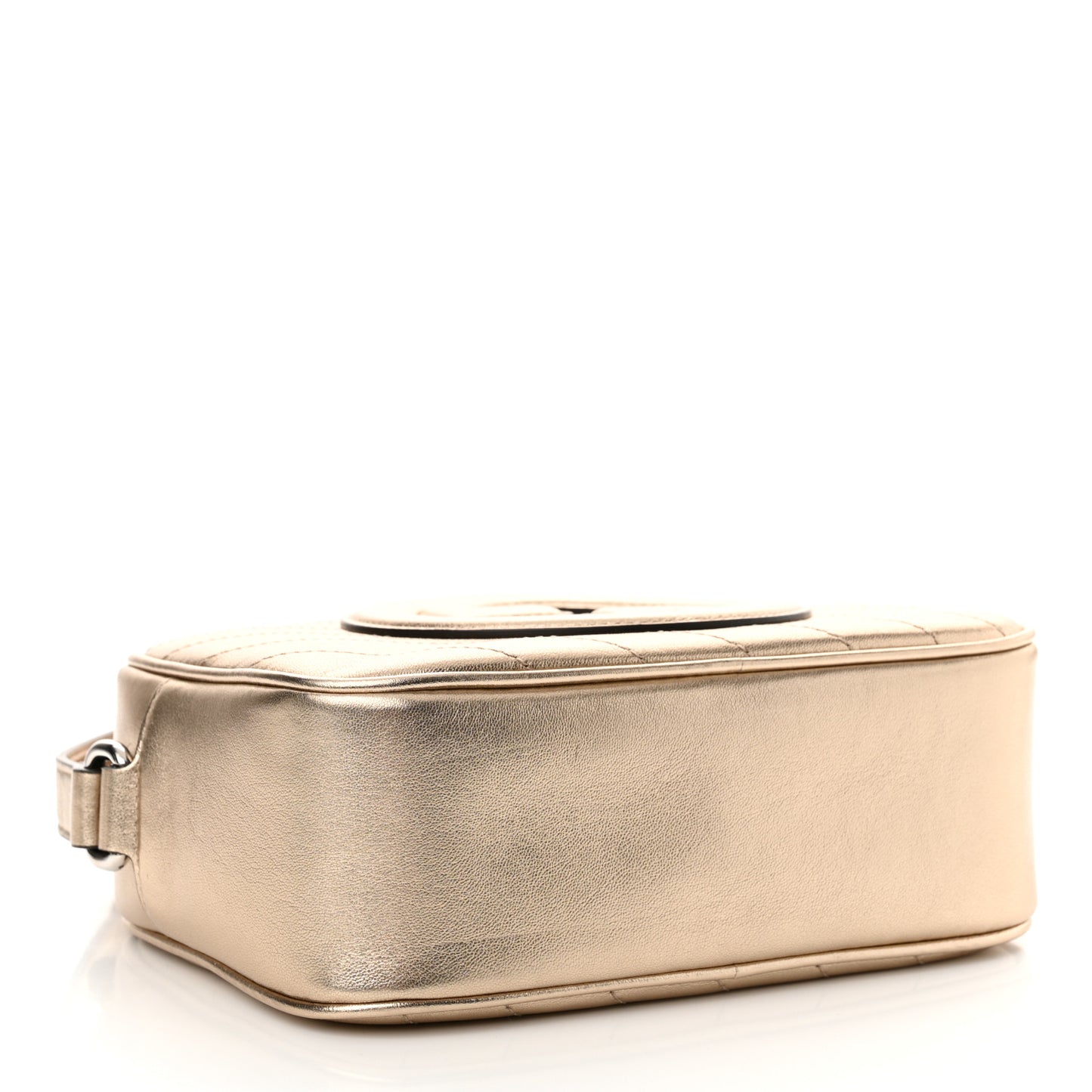 Metallic Sakai Be Green Calfskin Diagonal Stitched Small Blondie Shoulder Bag Gold