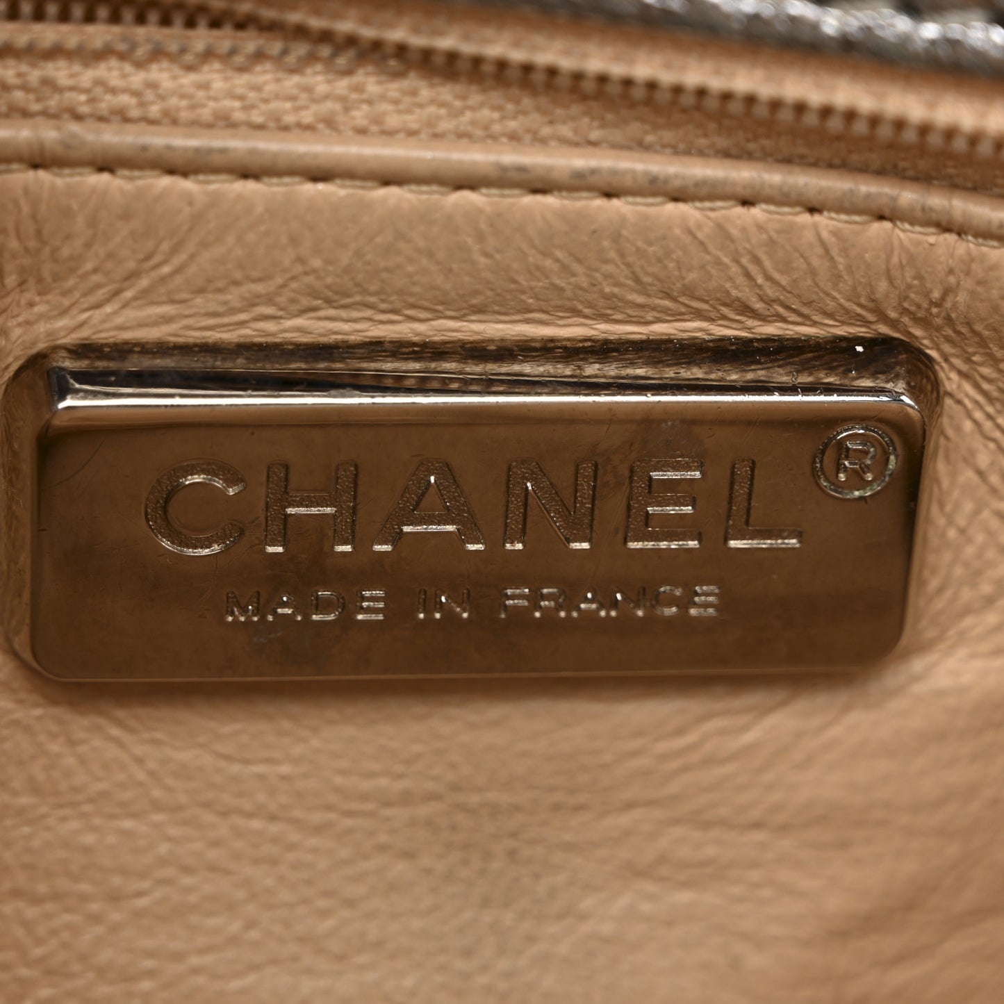 Metallic Deerskin Luxe Ligne Flap  Silver
