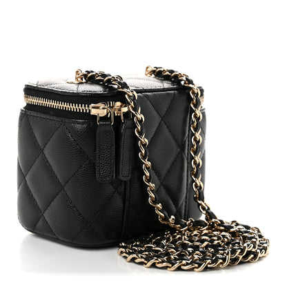 Chanel Caviar Quilted Mini Vanity Case With Chain Black 2 of 10