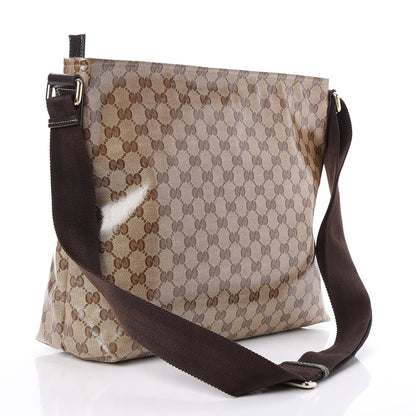 Gucci Crystal Monogram Large Flat Messenger Bag Dark Brown 3 of 7
