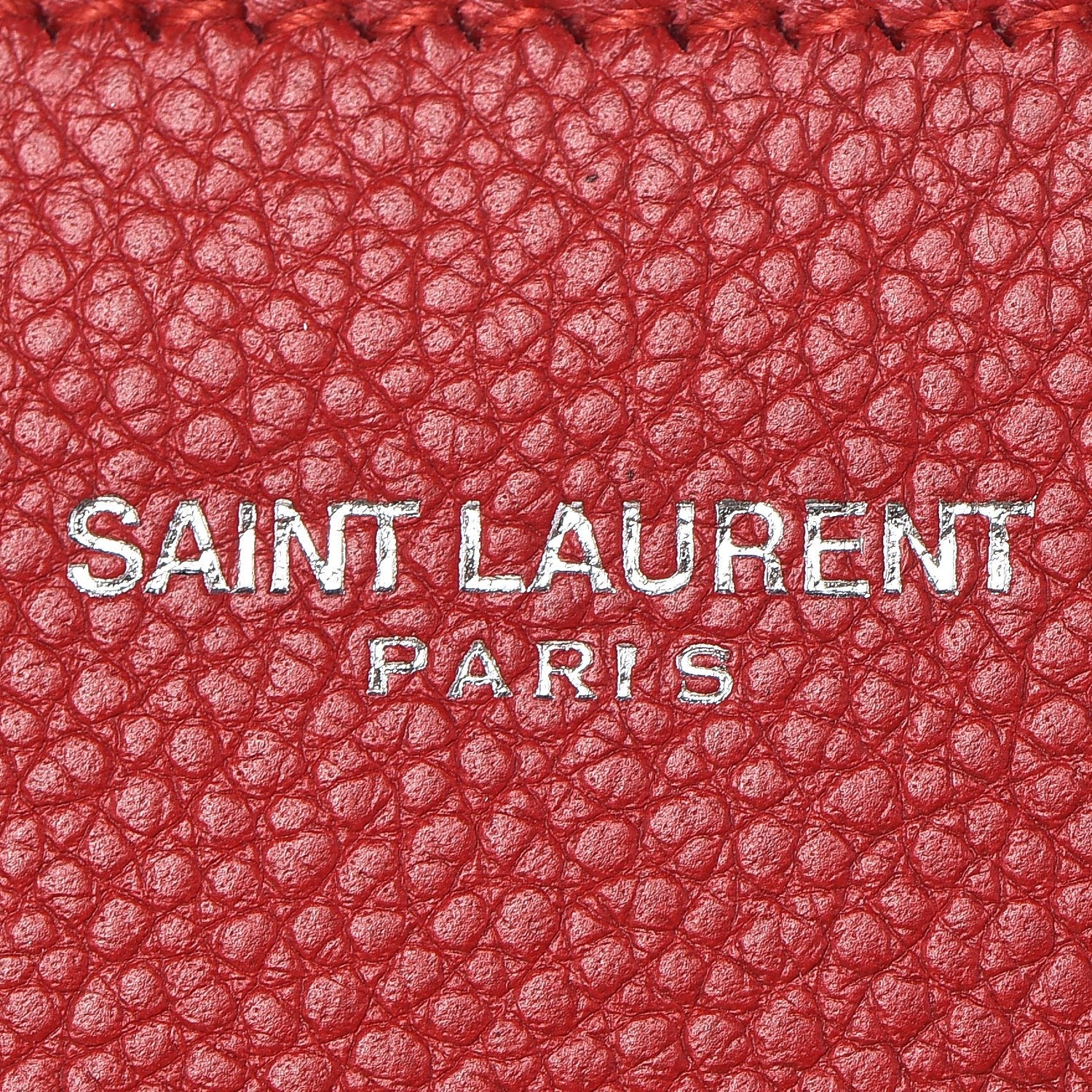 Saint Laurent Grained Calfskin Small Cabas Rive Gauche Red 22 of 22