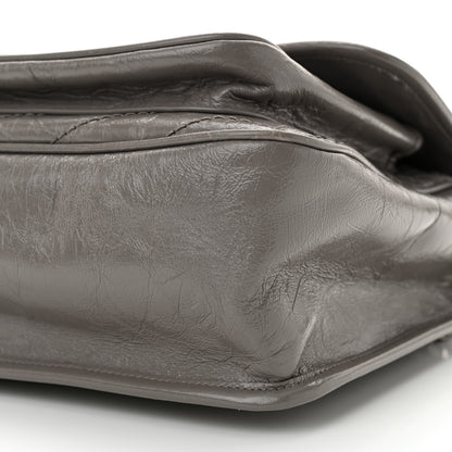 Saint Laurent Crinkled Calfskin Matelasse Monogram Medium Niki Chain Satchel Fog 10 of 12