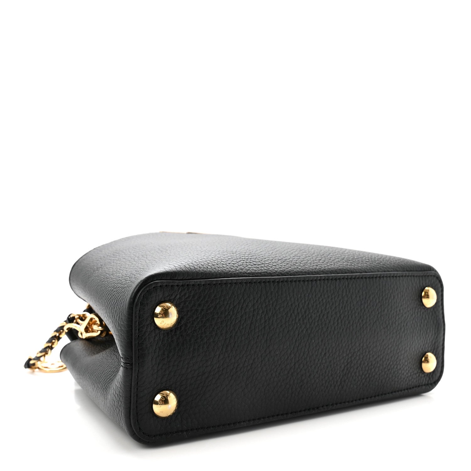 Louis Vuitton Taurillon Enamel Flower Padlock Chain Capucines BB Black 4 of 9