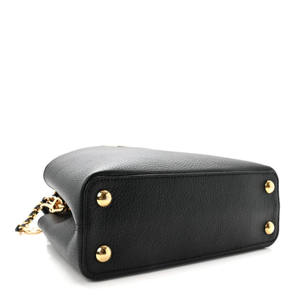 Louis Vuitton Taurillon Enamel Flower Padlock Chain Capucines BB Black 4 of 9