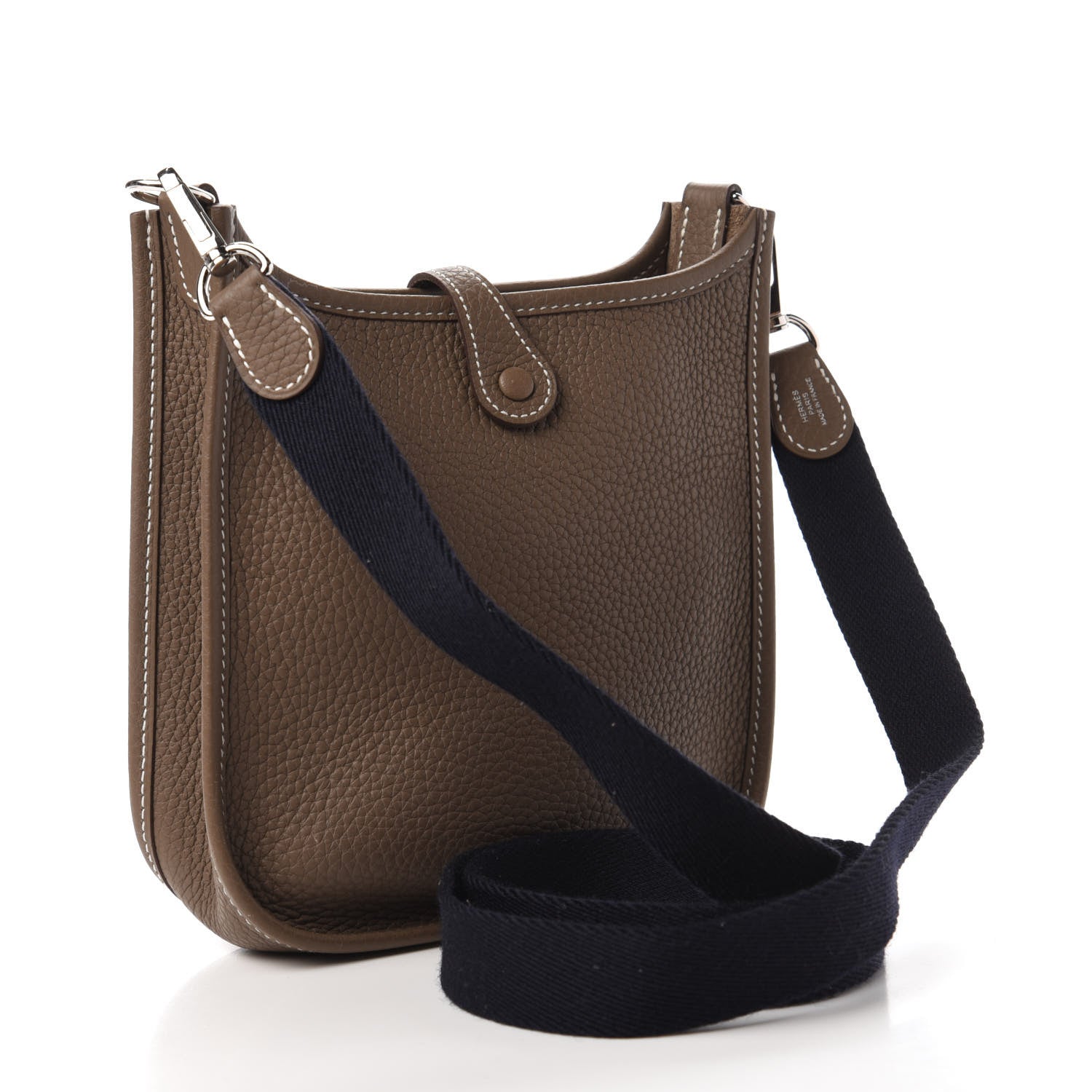 Hermes Taurillon Clemence Amazone Evelyne TPM Etoupe Bleu Indigo 3 of 9