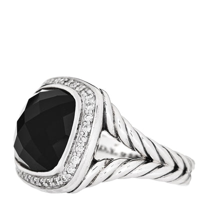 David Yurman Sterling Silver Diamond Black Onyx 11mm Albion Ring 49 5 3 of 7