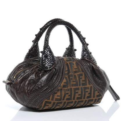 Fendi Zucca Nappa Nuvolata Vitello Tortuga Spy Bowler Tobacco Moro 3 of 10