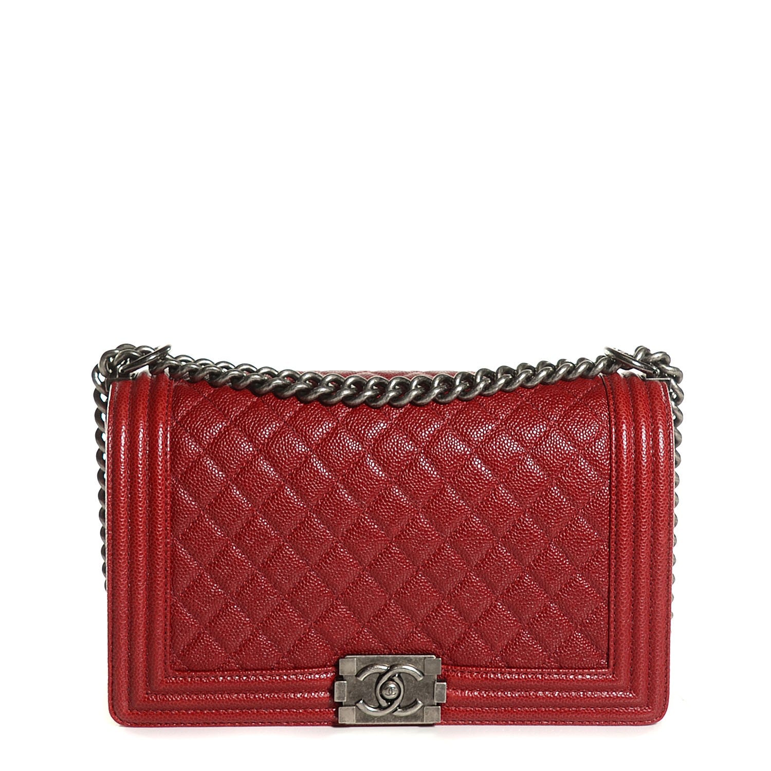 Chanel Caviar Quilted New Medium Boy Flap Dark Red 1 of 8