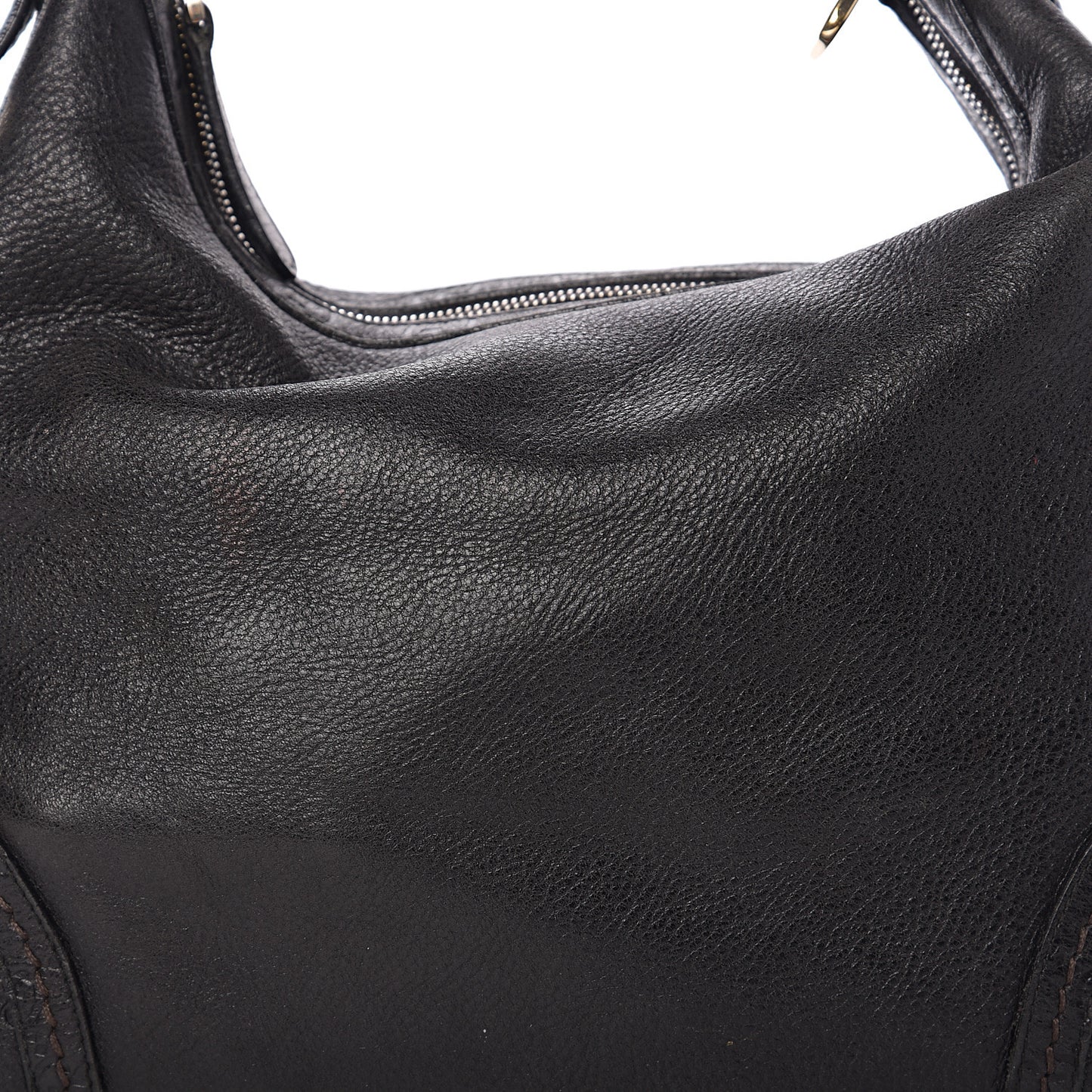 Pebbled Calfskin Guccissima Trim Medium Signoria Hobo Black