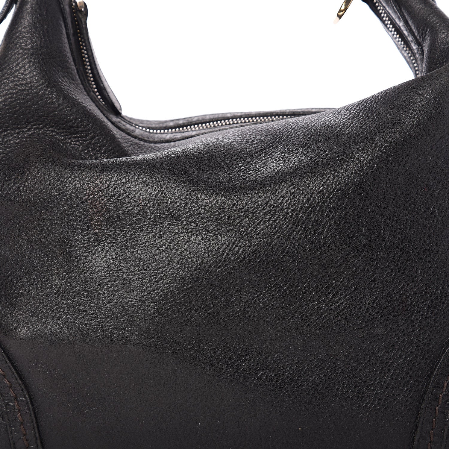 Gucci Pebbled Calfskin Guccissima Trim Medium Signoria Hobo Black 9 of 12