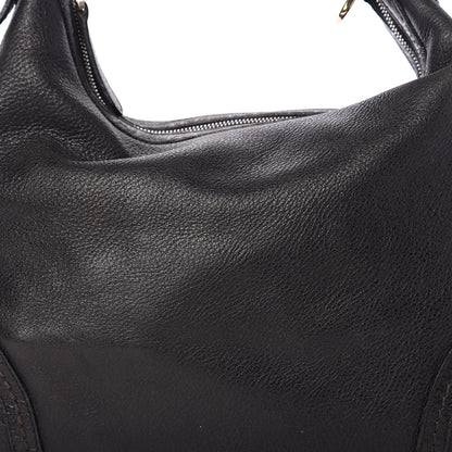 Gucci Pebbled Calfskin Guccissima Trim Medium Signoria Hobo Black 9 of 12