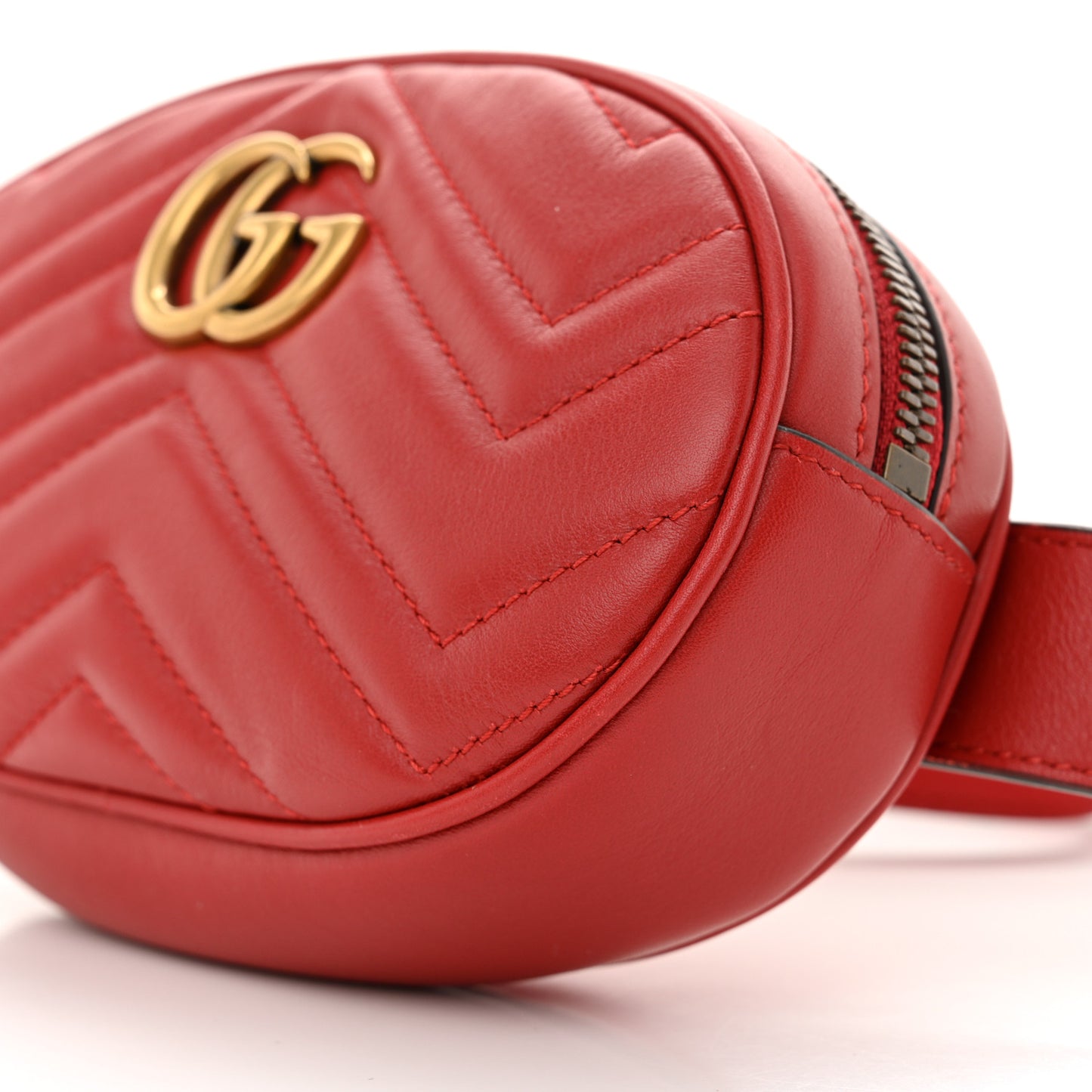 Calfskin Matelasse GG Marmont Belt Bag 85 34 Hibiscus Red