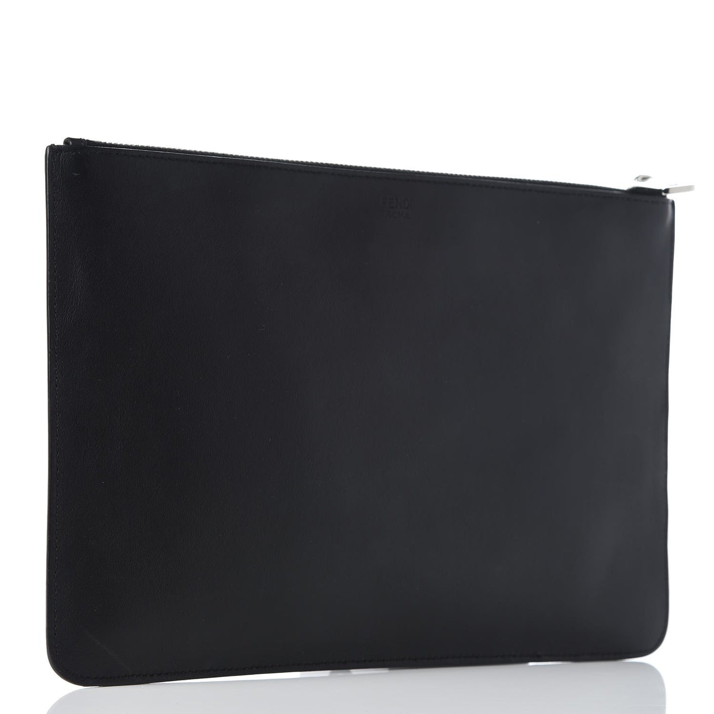 Calfskin Embroidered Karlito Pouch Black