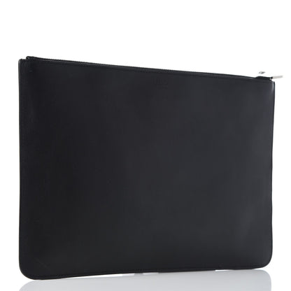 Fendi Calfskin Embroidered Karlito Pouch Black 3 of 8