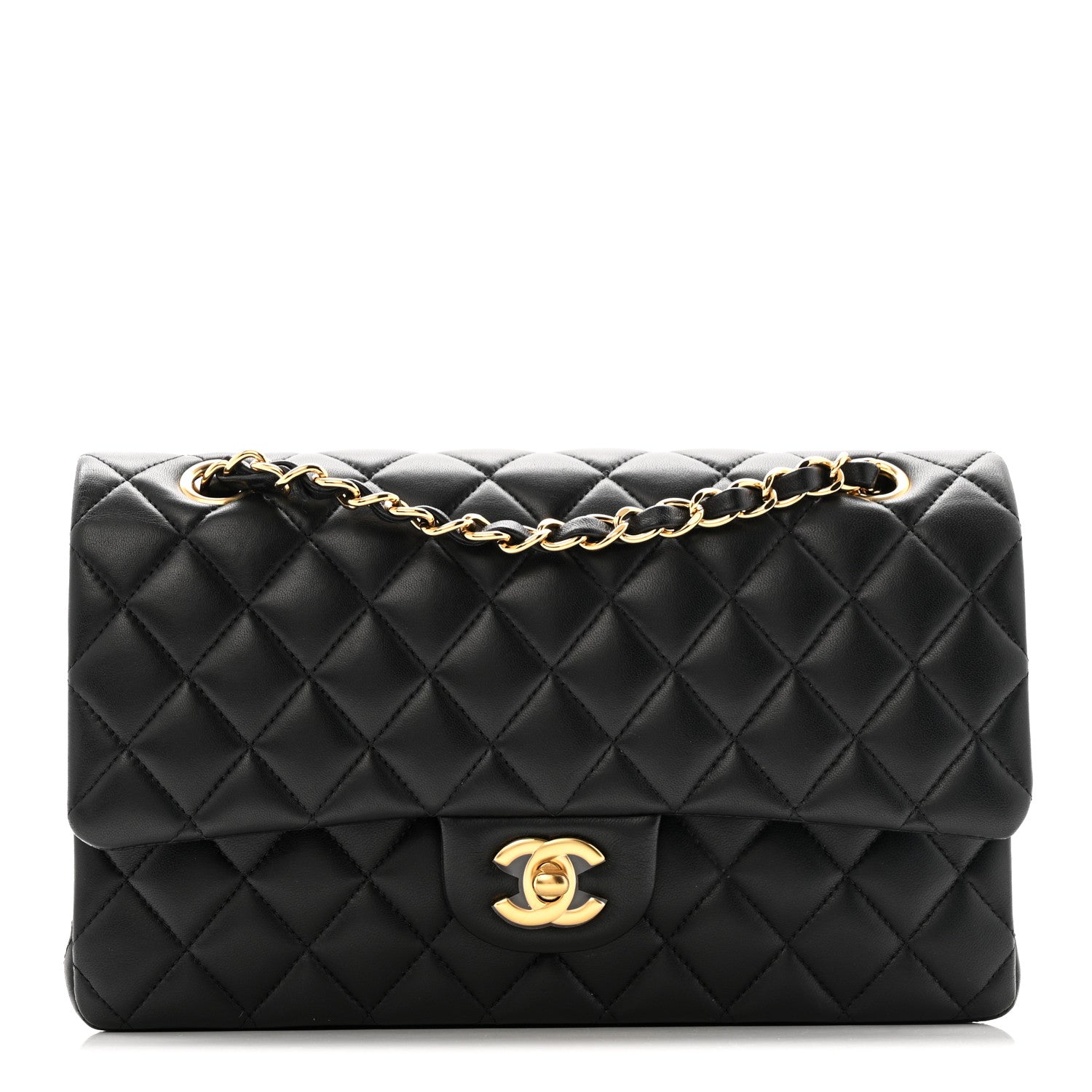Chanel Lambskin Quilted Medium Double Flap Black 1 of 13