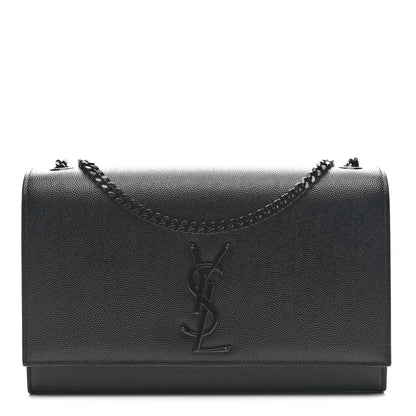 Saint Laurent Grain De Poudre Medium Classic Monogram Monochrome Kate Satchel Black 1 of 13