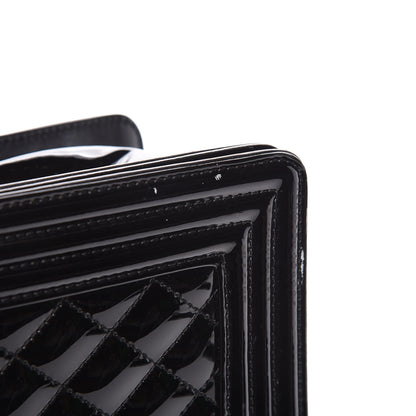 Chanel Patent Calfskin Quilted Medium Plexiglass Boy Flap Black 13 of 15