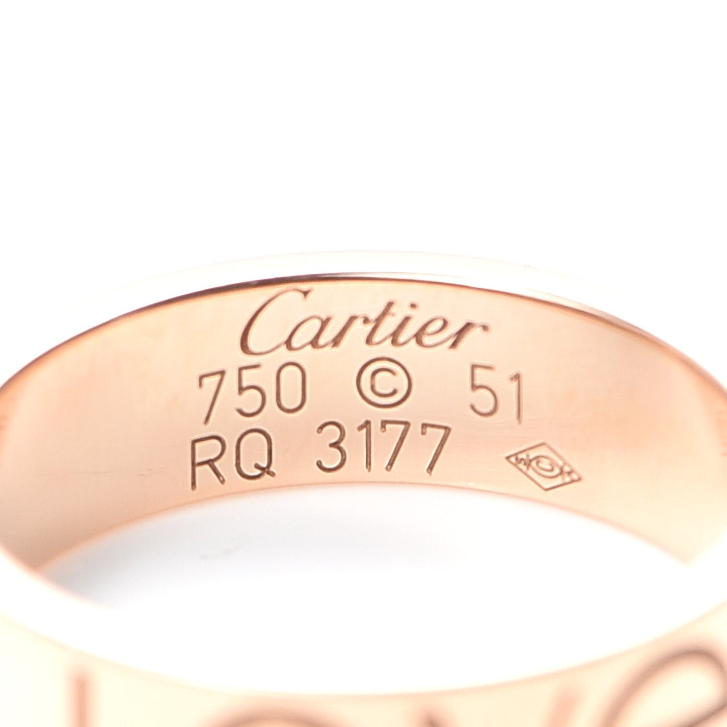 18K Pink Gold 5.5mm Engraved LOVE Ring 51 5.75