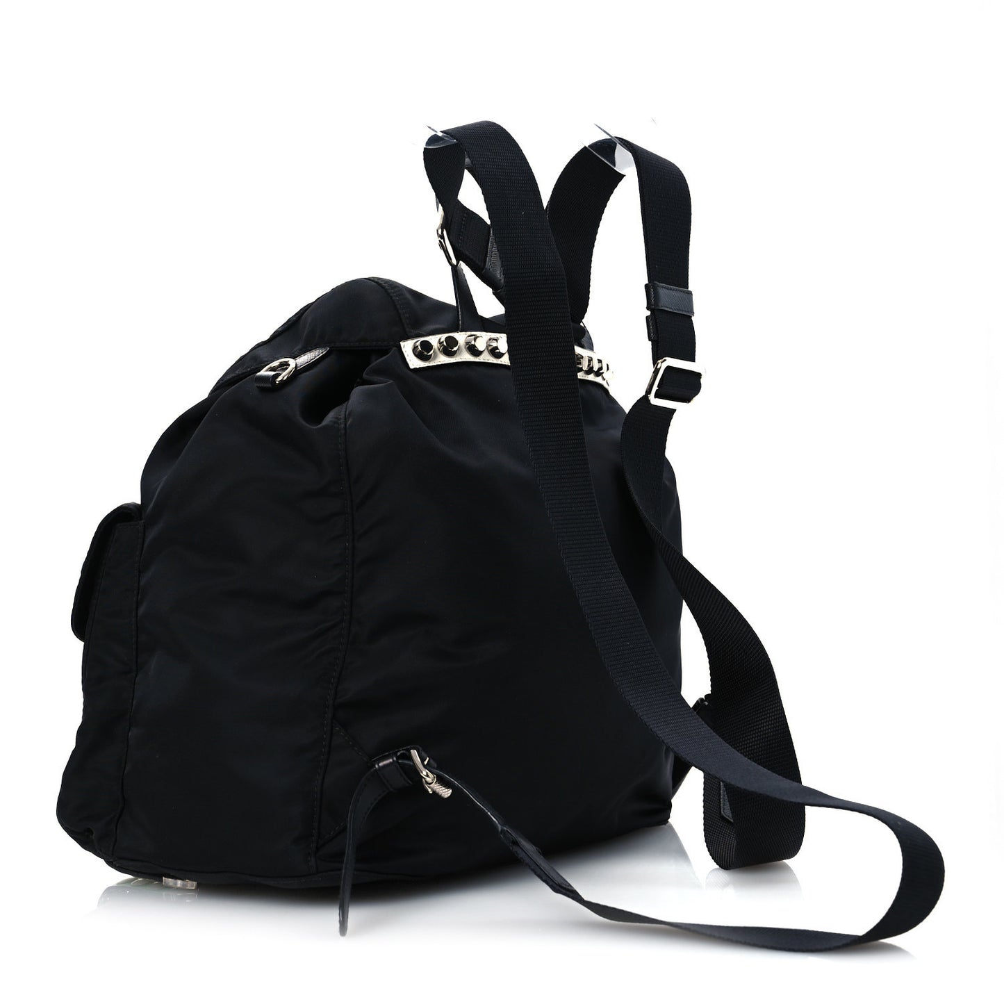 Nylon New Vela Studded Backpack Black Verde