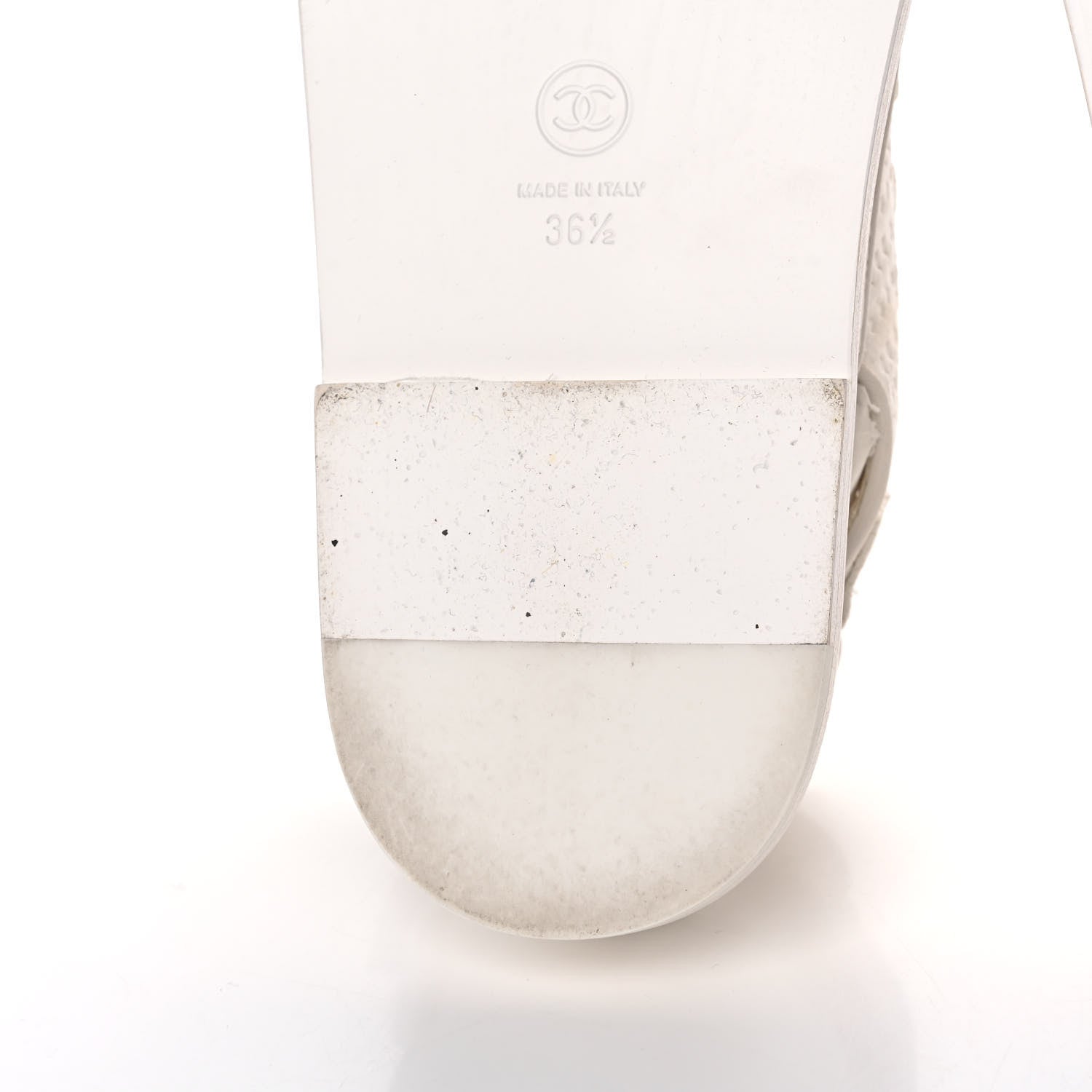 Chanel Calfskin Printed Velcro Dad Sandals 36.5 White 12 of 13