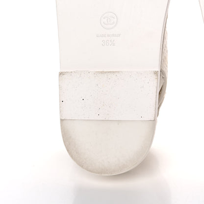 Chanel Calfskin Printed Velcro Dad Sandals 36.5 White 12 of 13