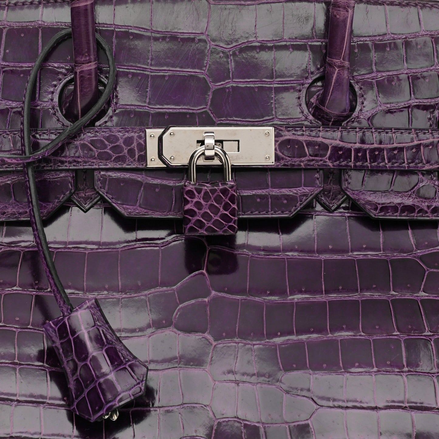 Shiny Porosus Crocodile Birkin 35 Amethyst